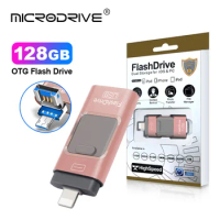 4 IN 1 Usb Flash Drive For iPhone &amp; iPad &amp; Android Phone External Storage 128GB Lightning &amp;android &amp; USB Pendrive Gift Usb Stick