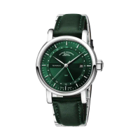 【GLASHUTTE】格拉蘇蒂．莫勒 Teutonia II GMT 經典系列M1-33-96-LB-II 森林綠機械手錶(機械錶 男錶)