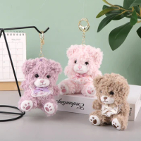 Small Bear Pendant Keychain Plush Doll Toys Cartoon Little Teddy Bear Keyring Pendant Backpack Charms Bag Decor Child Gifts