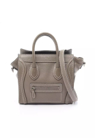 Celine 二奢 Pre-loved Celine luggage nano shopper Handbag leather Gray brown 2WAY