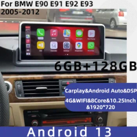 10.25" Android 13 Car Radio for BMW 3 Series E90 E91 E92 E93 2005-2012 Carplay Auto Multimedia GPS Navigation Headunit