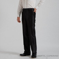 【ROBERTA諾貝達】 男裝 修身 氣勢非凡的...條紋西褲 平口 黑色