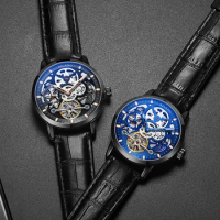 AILANG Luxury Top Brand Automatic Mechanical Watch For Men Waterproof Skeleton Leather Tourbillon Watch Montres Homme Reloj
