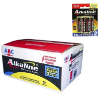 TERBARU - 1 DUS ISI 12 SET ABC ALKALINE A2 AA ISI 6 BATERAI JAM DINDING BATRE