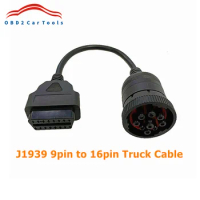 J1939 OBD2 Truck Diagnostic Tool 16Pin Cable Connector OBD to OBD2 9Pin For Cummins For Deutsch For Heavy Truck