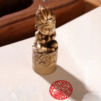 Brass Seal Cute Brush Pen Stamp High Grade Chinese Name Seal Artist Painting Calligraphy Carving Personal Stamps with Gift Box