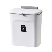 櫥櫃壁掛垃圾桶/廚餘桶-9L(內外雙桶 掀蓋滑蓋雙設計)