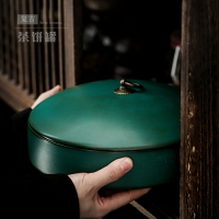 尚巖復古茶葉罐大號家用儲存罐普洱茶缸陶瓷密封醒茶罐茶餅收納罐