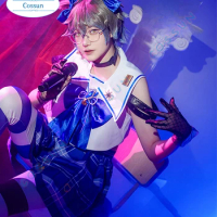 Vtuber Nijisanji Maria Marionette/Ike Eveland Game Suit JK Uniform Cosplay Costume Halloween Inkya Impulse Outfit Women