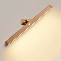 木質鏡前燈USB磁吸室內led小夜燈長條無線樓道壁燈化妝鏡補光燈