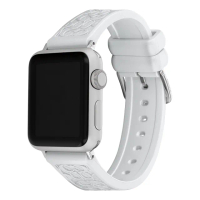 【COACH】Apple Watch 錶帶 38/40/41mm適用 白色珠光 矽膠錶帶(不含手錶)