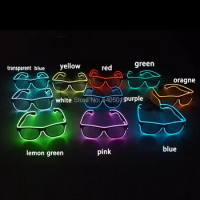 Flashing Luminous EL Wire Glasses Glow Party Supplies Apparel Accessories Neon Light Sunglasses For Nightclub Dance