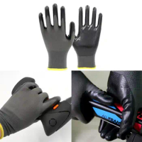 Grey&amp;black Work Safety Gloves Nitrile Coating Antiskid Oil Resistant Gloves 13 Needle Stretchable Labor Protection Gloves