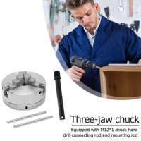 Woodworking 3 Jaws Lathe Chuck Self Centering M12 Wood Clamp Self-Centering Chuck Wood Lathe Machine Tools