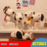 HSANHE Snoopy Building Blocks Assembly Model Cartoon Dog Bricks Children's Educational Toys Birthday Christmas Gift