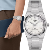 TISSOT天梭 官方授權 PRX系列復古簡約機械腕錶-白 禮物推薦 畢業禮物 35mm/T1372071111100