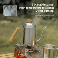 Pour Over Coffee Tea Drip Pot Wood Handle Drip Pour Over Coffee Household Pot Gooseneck Spout Tea Kettle