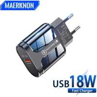 18 W Phone Charger USB Chargers Fast Charging Wall Charger Adaptor Quick Charge For IPhone 10 11 Xiaomi 11 13 Pro Samsung Huawei