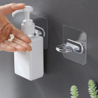 4/8Pcs Wall-Mounted Transparent Hooks Self Adhesive Storage Rack Kitchen Bathroom Household Ring Hanger for Curtain Rod Holder