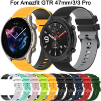 22mm Silicone Watchband For Huami Amazfit GTR 47mm Watch Strap Wrist Bracelet for Amazfit GTR 4 3 Pro Stratos 3 2 2E Band Correa