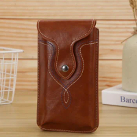Hoop Holster Multifunctional Flip Pockets Leather Phone Case Phone Belt Clip Holster Phone Belt Hanging Pouch Phone Waist Bag