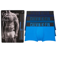 【Calvin Klein】CK Intense Power舒適彈性短版男四角內褲-藍色系三件組(CK內褲 男內褲)