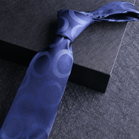 獵尚藍色圈真絲領帶 桑蠶絲領帶 商務正裝領帶男襯衫領帶結婚領帶