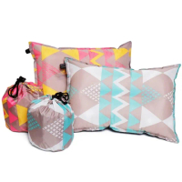 【May Shop】兩入組 戶外自動充氣枕帳篷枕PVC休閒枕頭