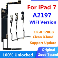 A2197 Motherboard For iPad 7 Support UPdate WiFi Version Original Unlocked Logic Board With Touch ID Full Chips 32gb 128gb Placa