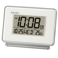SEIKO 雙鬧鐘 溫度/日期顯示 電子鍾(QHL068W)-白/9x12.7cm