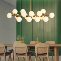 Nordic Restaurant Modern Minimalist Personality Creative Glass Ball Molecule Living Room Clothing Store Magic Beans Chandelier