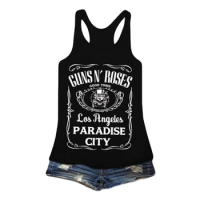 Guns N Roses Band Top Graphic Tank Top Women Sexy Sleeveless Tee Causal Whiskey Femininas Shirt Cotton Vest Shirt Drop Shipping