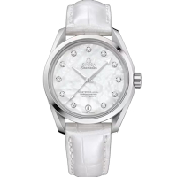Omega 歐米茄 AQUA TERRA 海馬150米 珍珠母貝面 鑽石時標 38.5MM
