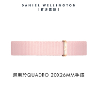 Daniel Wellington DW 錶帶 Quadro Coral 10mm粉珊瑚織紋錶帶-玫瑰金框 DW00200313