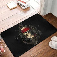 Nautical Anchor Bathroom Mat Jolly Roger Pirate Skull Sailing Compass Doormat Living Room Carpet Outdoor Rug Home Decor