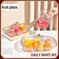 Clear Buffet Food Tray With Cover & Handle Dulang Hidangan Food Container Set for Bekas Biskut, Snac