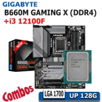 LGA 1700 Gigabyte B660M GAMING X DDR4 + I3 12100F เมนบอร์ด Combo Intel B660 Core I3 12100F CPU เมนบอร์ด DDR4 128GB ใหม่