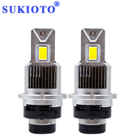 2PCS SUKIOTO D2S D2R D4R D4S LED Headlight Car Bulbs CSP Canbus No Error 6000K White 90W D2S D4S LED Auto Motorcycle Lamps 12V