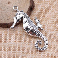 WYSIWYG 3pcs 59x31mm Sea Horse Charm Pendants Large Hippocampus Pendants Big Hippocampus Charm For Jewelry Making