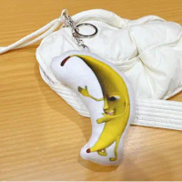 Banana Doll Big Banana Voice Keychain Gift Funny with Music Plush Banana Pendant Banana Key Chain