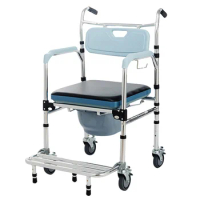 Best price commode toilet chair folding commode shower commode wheel chair Wheeled bath car with armrest for elder and disabled