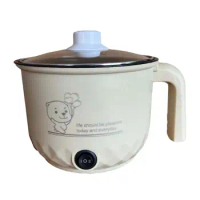Electric Hot Pot Multifunctional Stainless Steel Small Rice Cooker Portable Travel Cooker for Noodles Oatmeal Steak Fry