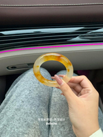 【現貨】天然黃龍玉手鐲金絲玉鐲子玉鐲女溏心錦鯉桂花釀手鐲石英巖玉送禮【北歐家居生活】