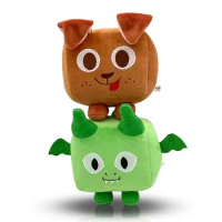 Pet Simulator X Big Games Cat Plush Toys Cute Green Brown Cat Doll Plushie Stuffed Toy Girlfriend Kids Gift