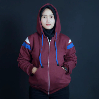Jaket Hoodie Wanda Vision Maroon After Battle Bahan Fleece Katun Adem