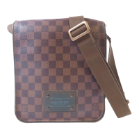 【二手名牌BRAND OFF】LOUIS VUITTON LV 路易威登 棕色 棋盤格 帆布 Brooklyn PM 肩背包 N51210