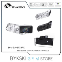 Bykski Vertical Bridge Module For GPU Block, VGA Cooler Digital Display Thermometer + LCD Screen Monitor, B-VGA-SC-FX