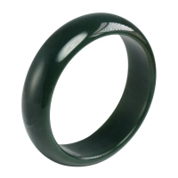 【漢石齋】天然和田玉 手鐲玉鐲 青玉(手圍17.6/版寬17.8mm)