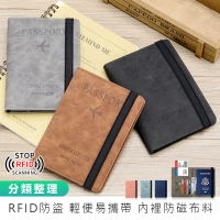【麥瑞】RFID防盜刷 多功能質感皮革護照夾(護照包 護照套 證件包 證件夾 防盜包 sim卡收納 旅遊收納)