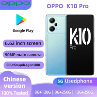 Oppo K10 Pro 5G Mobile Phone Android CPU Snapdragon 888 6.62inches Screen ROM 256GB 50.0MP Camera 5000mAh used phone